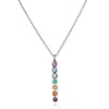 Satya Jewelry Divine Alignment Gemstone Chakra Silver Necklace In Metallic