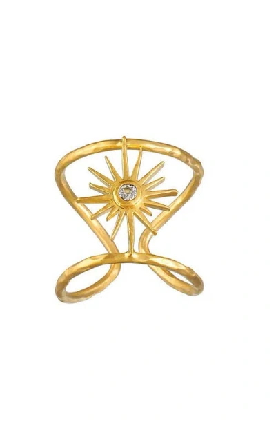 Satya Jewelry Divine Dreams Starburst Adjustable Ring In Gold
