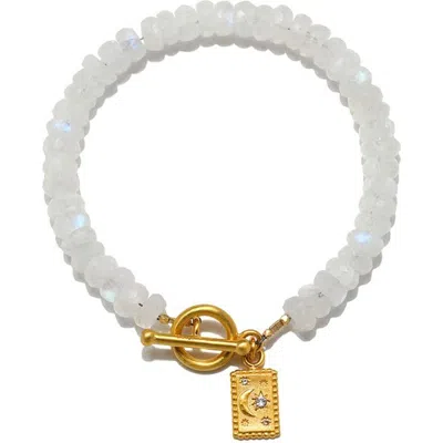 Satya Jewelry Divine Knowing Moonstone Bracelet In Gold