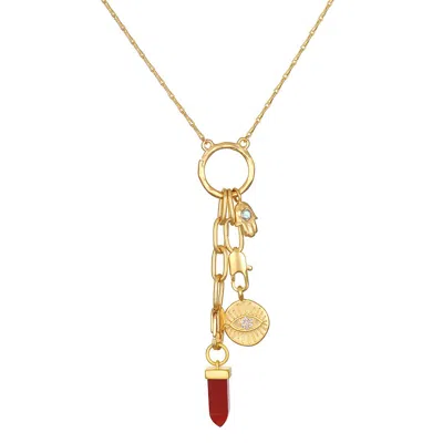 Satya Jewelry Divine Protection Charm Necklace Set In Gold