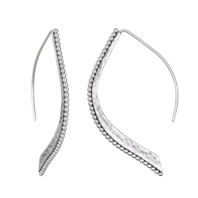 Satya Jewelry Embody Grace Lotus Petal Silver Earrings In Metallic