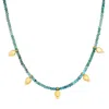 Satya Jewelry Emerging Hope Turquoise Petal Choker Necklace In Gold