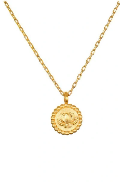 Satya Jewelry Emerging Potential Lotus Necklace In Gold