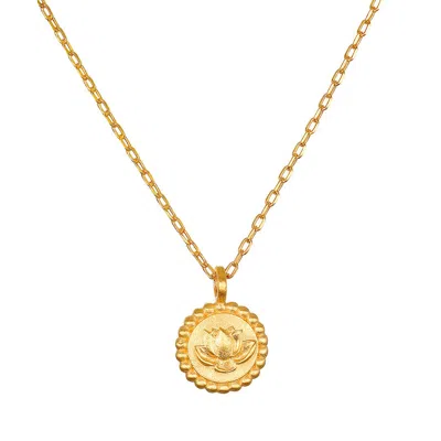 Satya Jewelry Emerging Potential Lotus Necklace In Gold