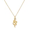 Satya Jewelry Enduring Individuality White Topaz Snake Necklace In Gold