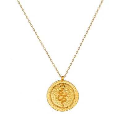Satya Jewelry Eternal Energy Snake Coin Necklace In Gold