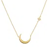 Satya Jewelry Ethereal Guide Moonstone Moon And Star Necklace In Gold
