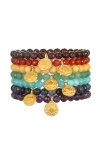 Satya Jewelry Find Your Balance Chakra Bracelet Set In Multi