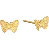 Satya Jewelry Freedom To Soar Butterfly Stud Earrings In Gold