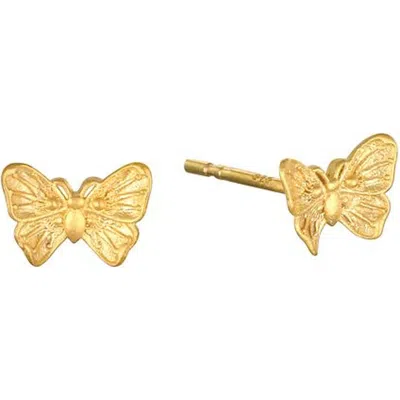 Satya Jewelry Freedom To Soar Butterfly Stud Earrings In Gold