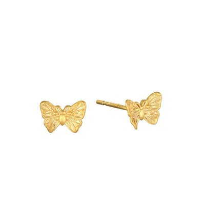 Satya Jewelry Freedom To Soar Butterfly Stud Earrings In Gold