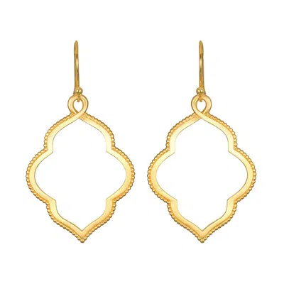 Satya Jewelry Full Bloom Lotus Petal Earrings In Gold