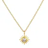 Satya Jewelry Gaining Clarity White Topaz Starburst Necklace In Gold