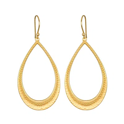 Satya Jewelry Graceful Beauty Dot Teardrop Earrings In Gold