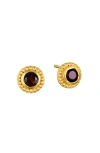 Satya Jewelry Grounding Energy Garnet Stud Earrings In Red