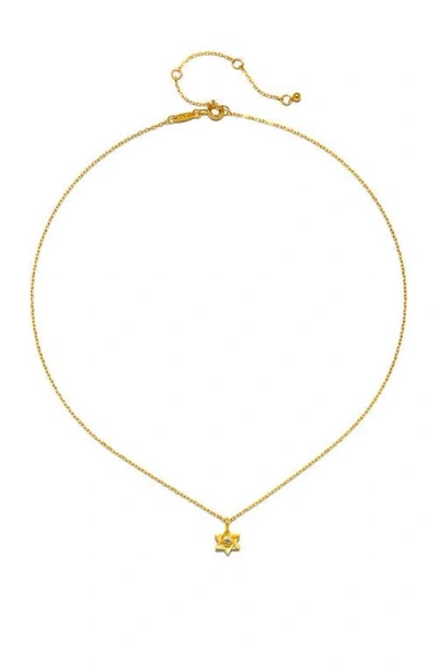Satya Jewelry Guiding Faith White Topaz Star Of David Necklace In Gold