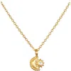 Satya Jewelry Guiding Star Celestial White Topaz Necklace In Gold