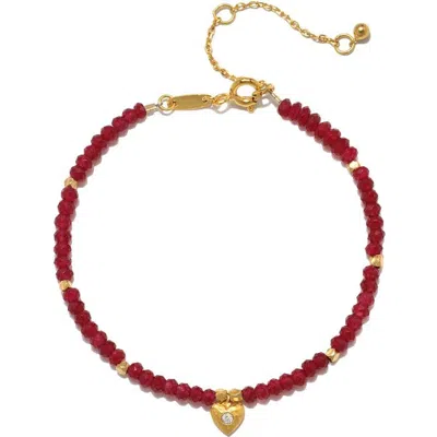 Satya Jewelry Healing Heart Red Onyx Heart Bracelet