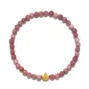 Satya Jewelry Healing Journey Rhodonite Stretch Bracelet In Gold