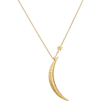 Satya Jewelry Illuminated Path Gold Moon Necklace