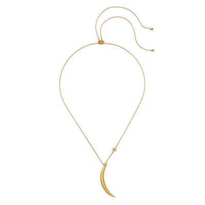Satya Jewelry Illuminated Path Gold Moon Necklace