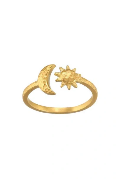 Satya Jewelry Illuminated Spirit Moon Sun Adjustable Ring In Gold