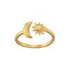 Satya Jewelry Illuminated Spirit Moon Sun Adjustable Ring In Gold