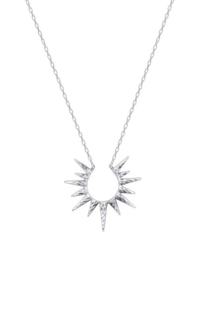 Satya Jewelry Incandescent Glow Silver Starburst Necklace