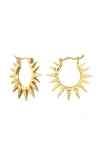 Satya Jewelry Incandescent Glow Starburst Hoop Earrings In Gold
