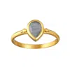Satya Jewelry Inner Knowing Labradorite Pear Ring In Gold
