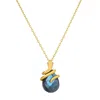 Satya Jewelry Inner Knowing Labradorite Snake Necklace In Gold