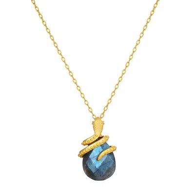 Satya Jewelry Inner Knowing Labradorite Snake Necklace In Gold
