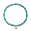 Satya Jewelry Inner Voice Lotus Gemstone Bracelet In Blue