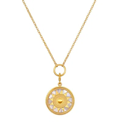 Satya Jewelry Inward Journey Pearl Mandala Necklace In Gold