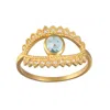 Satya Jewelry Keeper Of Positivity Eye Blue Topaz Ring In Gold