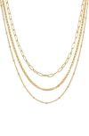 Satya Jewelry Layered Beauty Multiple Chain Necklace In Gold