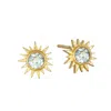 Satya Jewelry Light Seeker Blue Topaz Starburst Earrings In Gold