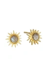 Satya Jewelry Light Seeker Labradorite Starburst Earrings In Gold