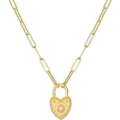 Satya Jewelry Love Everlasting Padlock Heart Necklace In Burgundy