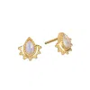 Satya Jewelry Majestic Nature Rainbow Moonstone Earrings In Gold