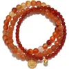 Satya Jewelry Manifest Protection Gemstone Bracelet Set In Brown