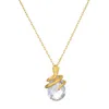 Satya Jewelry Manifest Rebirth White Topaz Snake Necklace In Gold