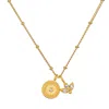 Satya Jewelry Manifesting Possibilities Lotus White Topaz Necklace In Gold