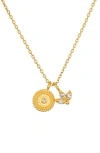 Satya Jewelry Manifesting Possibilities Lotus White Topaz Necklace In Gold