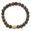 Satya Jewelry Men's Sacred Insight Tiger Eye Gemstone Bracelet In Gold