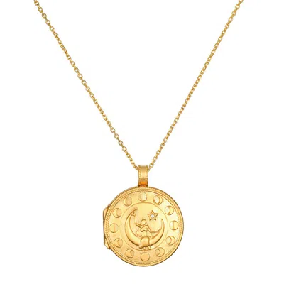 Satya Jewelry Mother Moon Gold Locket Necklace