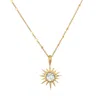 Satya Jewelry North Star Blue Topaz Starburst Necklace In Gold