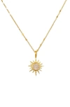 Satya Jewelry North Star Moonstone Starburst Necklace In Gold