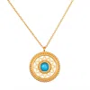 Satya Jewelry Nurture Intuition Turquoise Mandala Necklace 32" In Gold