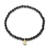 Satya Jewelry Om Black Onyx Gemstone Bracelet In Black